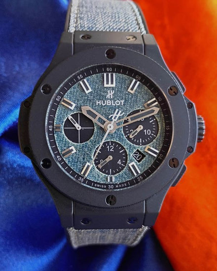 2014 Hublot Big Bang Jeans L.E. 44MM Blue Dial Textile Strap (301.CI.2770.NR.JEANS)