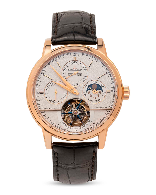 Jaeger-LeCoultre Master Grande Tradition Tourbillon Perpetual Calendar 42MM Silver Dial Leather Strap (186.2.20.S)