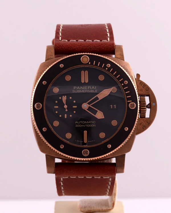 2025 Panerai Submersible Bronzo 47MM Brown Dial Leather Strap (PAM00968)