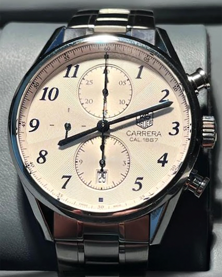 Tag Heuer Carrera 41MM Silver Dial Steel Bracelet (CAS2112)