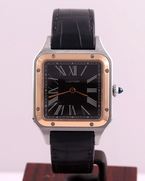 2021 Cartier Santos Dumont  "Le 14 Bis" L.E. 31.4MM Grey Dial Leather Strap (W2SA0015)