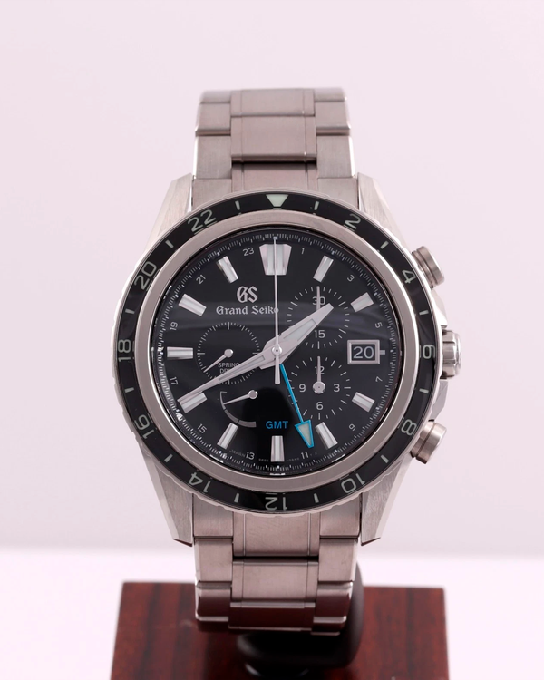 2023 Grand Seiko Evolution 9 Chronograph GMT 45.3MM Black Dial Titanium Bracelet (SBGC251G)