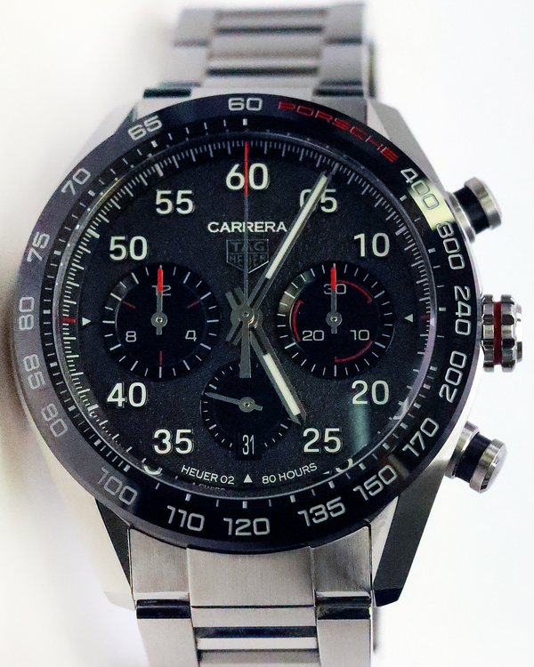 2022 Tag Heuer Carrera Chronograph X Porsche S.E. 44MM Grey Dial Steel Bracelet (CBN2A1F.BA0643)