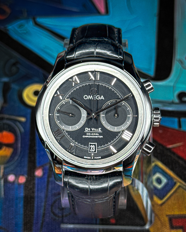 Omega De Ville Hour Vision 42MM Black Dial Leather Strap (431.13.42.51.01.001)