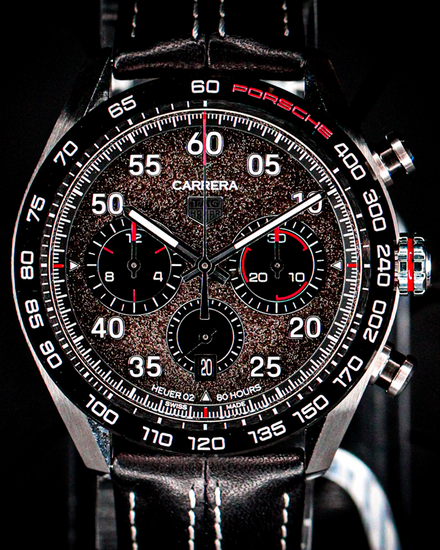 No Reserve - 2022 Tag Heuer Carrera Chronograph X Porsche S.E. 44MM Grey Dial Leather Strap (CBN2A1F.FC6492)