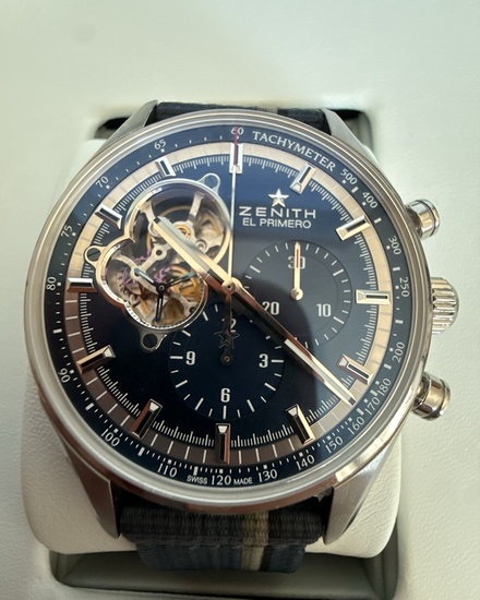 2019 Zenith Chronomaster El Primero 42MM Blue Dial Textile Strap (03.20416.4061)