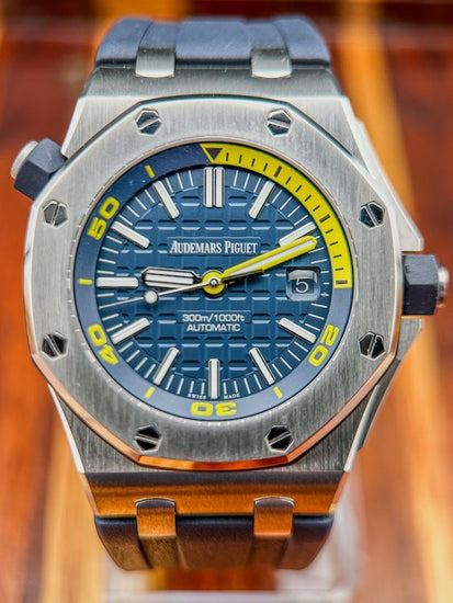 No Reserve - 2019 Audemars Piguet Royal Oak Offshore Diver 42MM Blue Dial Rubber Strap (15710ST.OO.A027CA.01)