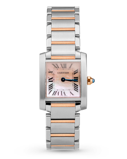 Cartier Tank Française 20MM Quartz Mother of Pearl Dial Two-Tone Bracelet (2384)