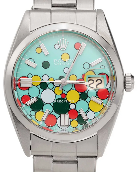No Reserve - Rolex Oyster Precision Date 34MM Aftermarket Turquoise "Celebration" Dial Oyster Bracelet (6694)