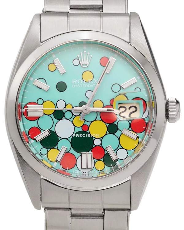 No Reserve - Rolex Oyster Precision Date 34MM Aftermarket Turquoise "Celebration" Dial Oyster Bracelet (6694)
