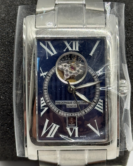 No Reserve - 2024 Frederique Constant Classics Carrée 47MM Blue Dial Steel Bracelet (FC-315DNS4C26B)