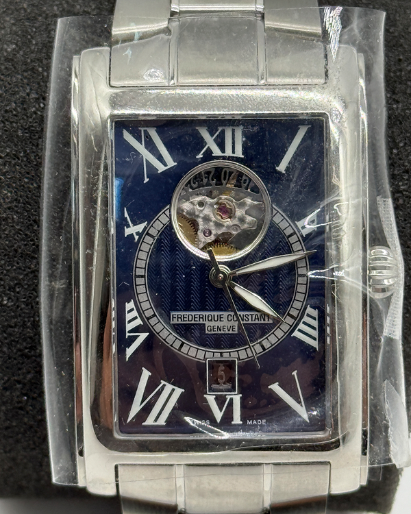 No Reserve - 2024 Frederique Constant Classics Carrée 47MM Blue Dial Steel Bracelet (FC-315DNS4C26B)