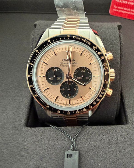 No Reserve - 2025 Omega Speedmaster Professional Moonwatch 42MM Rose Gold Dial Two-Tone Bracelet (310.20.42.50.99.001)