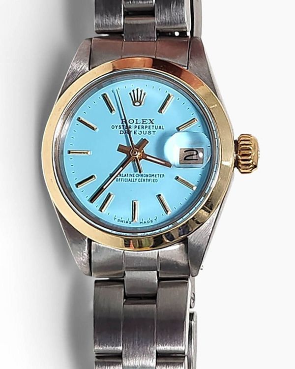Rolex Lady-Datejust 26MM Aftermarket Blue Dial Oyster Bracelet (6916)