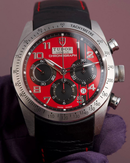 2013 Tudor Fastrider Chronograph "Ducati Edition" 42MM Red Dial Leather Strap (42000D)