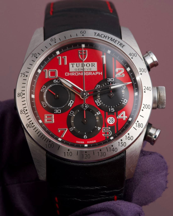 2013 Tudor Fastrider Chronograph "Ducati Edition" 42MM Red Dial Leather Strap (42000D)