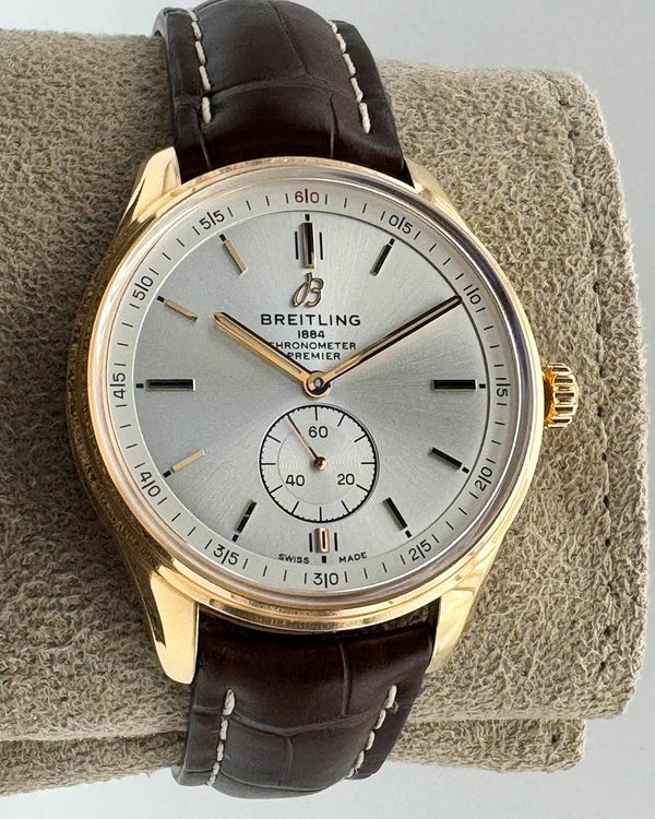 2024 Breitling Premier 40MM Silver Dial Leather Strap (R37340)