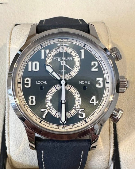 2023 Patek Philippe Calatrava Pilot Travel Time 42MM Blue Dial Leather Strap (5924G-001)