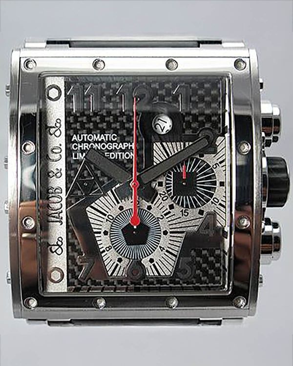 Jacob & Co. Epic I 46.5MM Carbon Fiber Dial Rubber Strap (Q1)