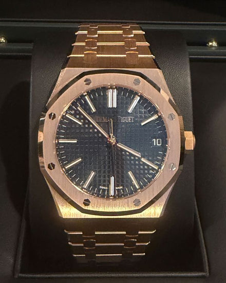 2025 Audemars Piguet Royal Oak 41MM Blue Dial Rose Gold Bracelet (15510OR.OO.1320OR.03)
