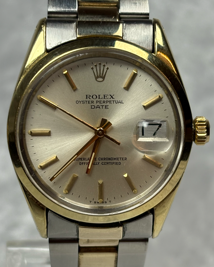1970 Rolex Oyster Perpetual Date 34MM Champagne Dial Two-Tone Oyster Bracelet (1550)