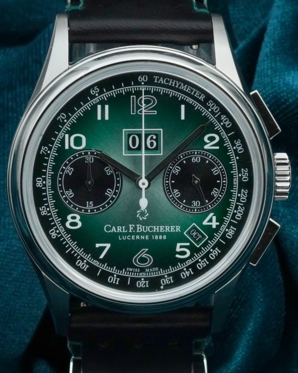 No Reserve - 2024 Carl F. Bucherer Heritage BiCompax Annual "Hometown Edition Copenhagen" L.E. 41MM Green Dial Leather Strap (00.10803.08.92.72)
