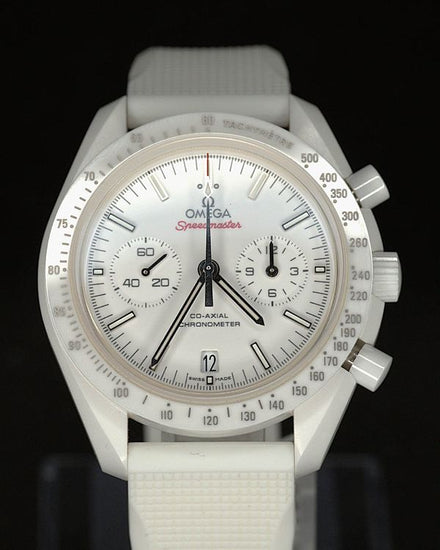 2017 Omega Speedmaster Dark Side of the Moon "White Side of the Moon" 44.25MM White Dial Aftermarket Rubber Strap (311.93.44.51.04.002)
