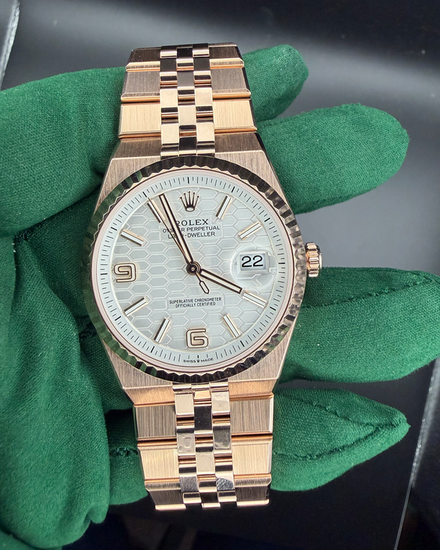 2025 Rolex Land-Dweller 40MM White Dial Rose Gold Flat Jubilee Bracelet (127335)
