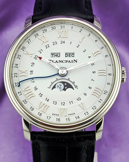 2022 Blancpain Villeret 40MM White Dial Leather Strap (6676-1127-55B)