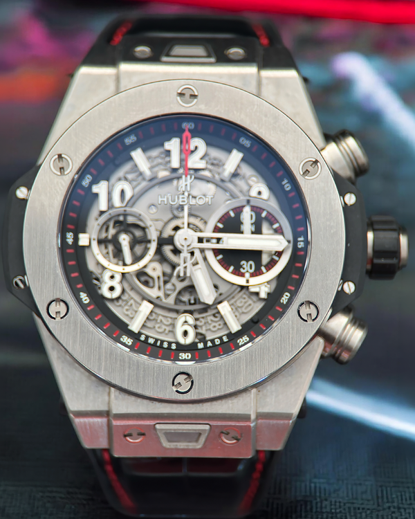 2016 Hublot Big Bang Unico 45MM Skeleton Dial Leather Strap (411.NX.1170.RX)