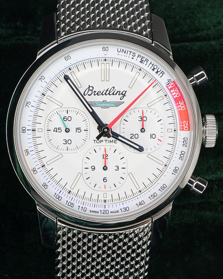 Breitling Top Time "Ford Thunderbird" 41MM White Dial Steel Bracelet (AB0176)
