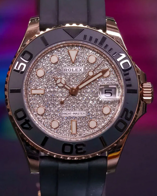 2022 Rolex Yacht-Master 37MM Diamond Pavé Dial Oysterflex Strap (268655)