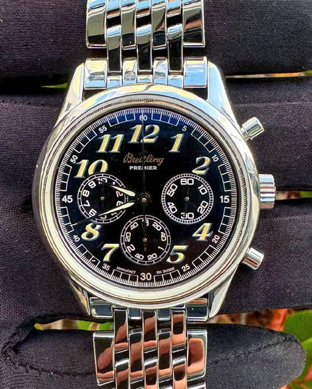 No Reserve - Breitling Navitimer Premier 36MM Black Dial Steel Bracelet (A40035)