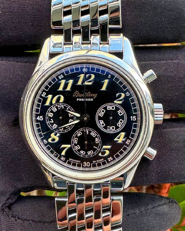 Breitling Navitimer Premier 36MM Black Dial Steel Bracelet (A40035)