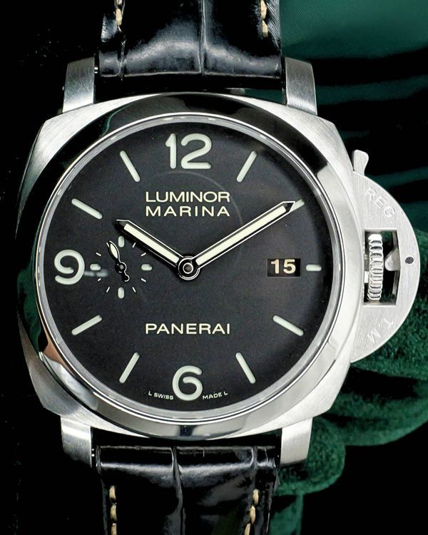2014 Panerai Luminor Marina 1950 3 Days 44MM Black Dial Leather Strap (PAM00312)