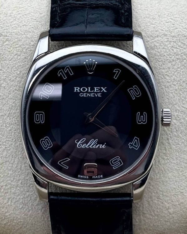 1999 Rolex Cellini Danaos 33MM Black Dial Leather Strap (4233)