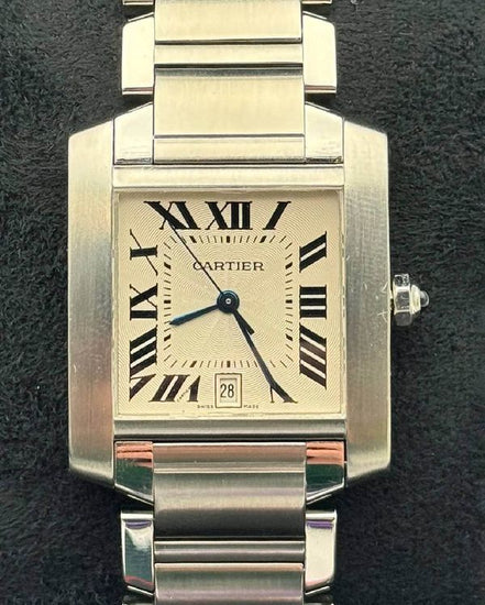 Cartier Tank Française 28MM Silver Dial Steel Bracelet (2302)