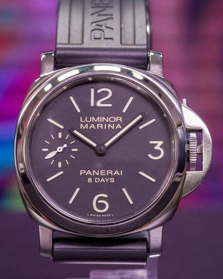 2015 Panerai Luminor Marina 8 Days 44MM Black Dial Rubber Strap (PAM00510)