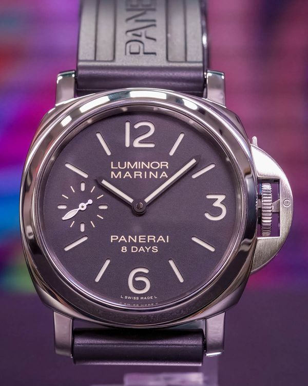 2015 Panerai Luminor Marina 8 Days 44MM Black Dial Rubber Strap (PAM00510)