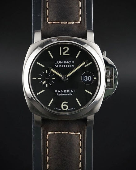 Panerai Luminor Marina 40MM Black Dial Leather Strap (PAM00048)