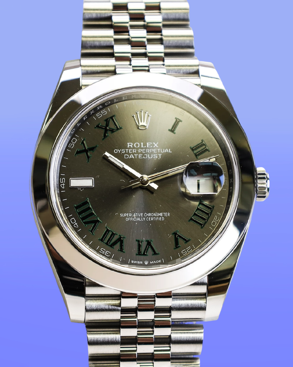 No Reserve - 2026 Rolex Datejust "Wimbledon" 41MM Slate Dial Jubilee Bracelet (126300)