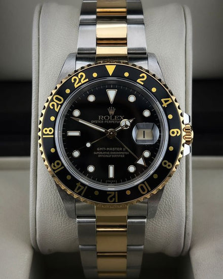 1999 A Serial Rolex GMT-Master II 40MM Black "Swiss Only" Dial Two-Tone Oyster Bracelet (16713)