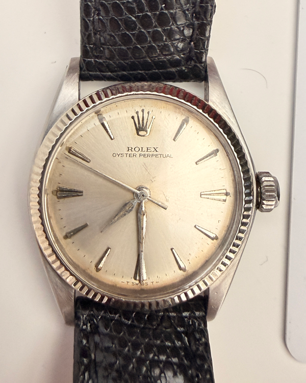 Rolex Oyster Perpetual 31MM Silver Dial Aftermarket Leather Strap (6549)