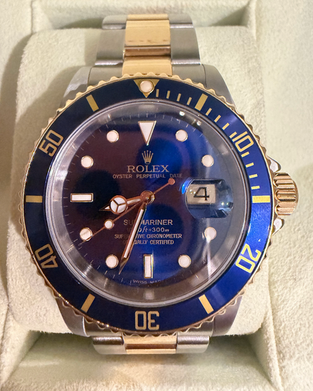 2006 Rolex Submariner Date "Bluesy" 40MM Blue Dial Two-Tone Oyster Bracelet (16613LB)