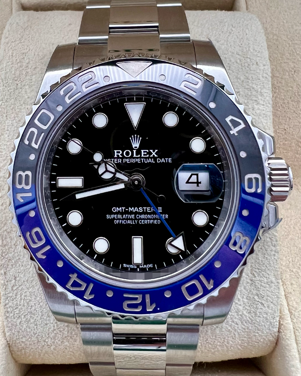 2016 Rolex GMT-Master II "Batman" 40MM Black Dial Oyster Bracelet (116710BLNR)