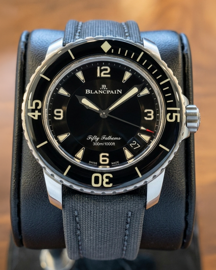 2023 Blancpain Fifty Fathoms 45MM Black Dial Textile Strap (5015-12B30-B52A)