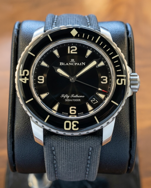 2023 Blancpain Fifty Fathoms 45MM Black Dial Textile Strap (5015-12B30-B52A)