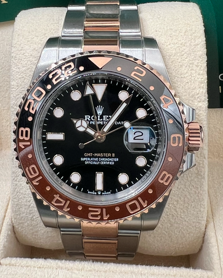 2024 Rolex GMT-Master II "Rootbeer" 40MM Black Dial Two-Tone Oyster Bracelet (126711CHNR)