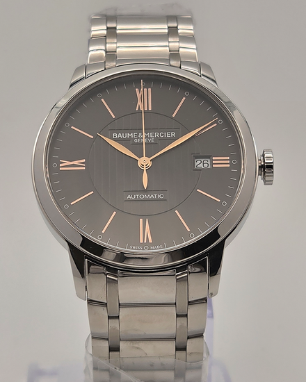 No Reserve - Baume & Mercier Classima 40MM Grey Dial Steel Bracelet (M0A10291)