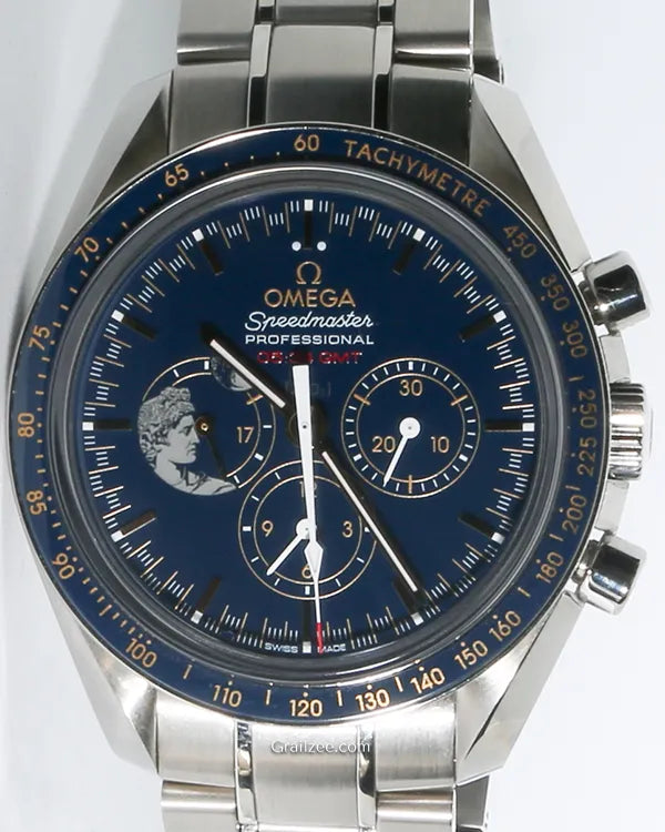 2019 Omega Speedmaster Professional Moonwatch Aniversary "Apollo XVII" Chronograph L.E. 42MM Blue Dial Steel Bracelet (311.30.42.30.03.001)